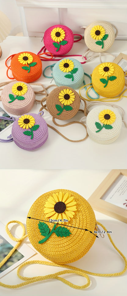 Chic Summer Straw Crossbody Bag for Youngsters - Durable, Zip Closure, Perfect for Beach & Everyday Use