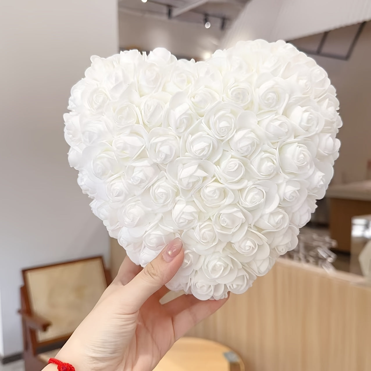 15cm 3D Romantic Heart-Shaped Artificial Rose - Realistic Polyurethane Flower for Valentine'S Day, Mother'S Day, Graduation, Teacher'S Day & Birthday Gifts - No Maintenance Home Decor, Bedroom Tabletop Decoration, Romantic Gi