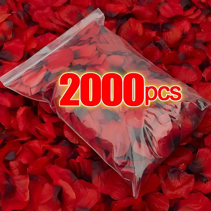 2000pcs Artificial Fake Rose Petals Red Petal Flowers for Romantic Wedding Party Favors Decoration