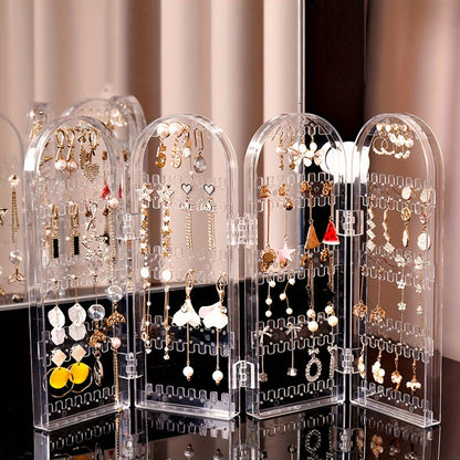 240-Hole Clear Acrylic Earring Display Stand - Large Capacity Jewelry Organizer for Studs, Hoops & Dangling Earrings, Transparent Plastic Design for Small Businesses, Shops & Retailers, Jewelry Display, Jewelry Towers