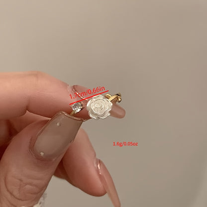 Elegant Floral Ring - Open Adjustable band