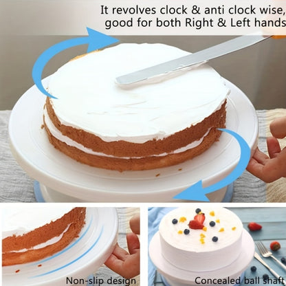 Cake Turntable, Cake Decoration Supplies, with Rotatable Cake Stand Turntable, Smooth Rotatable Cake Turntable Stand, Cake Decoration Kit Display Stand Baking Tool Accessories, Cake Decorating Kit, Cake Decorating Bag, Cake B