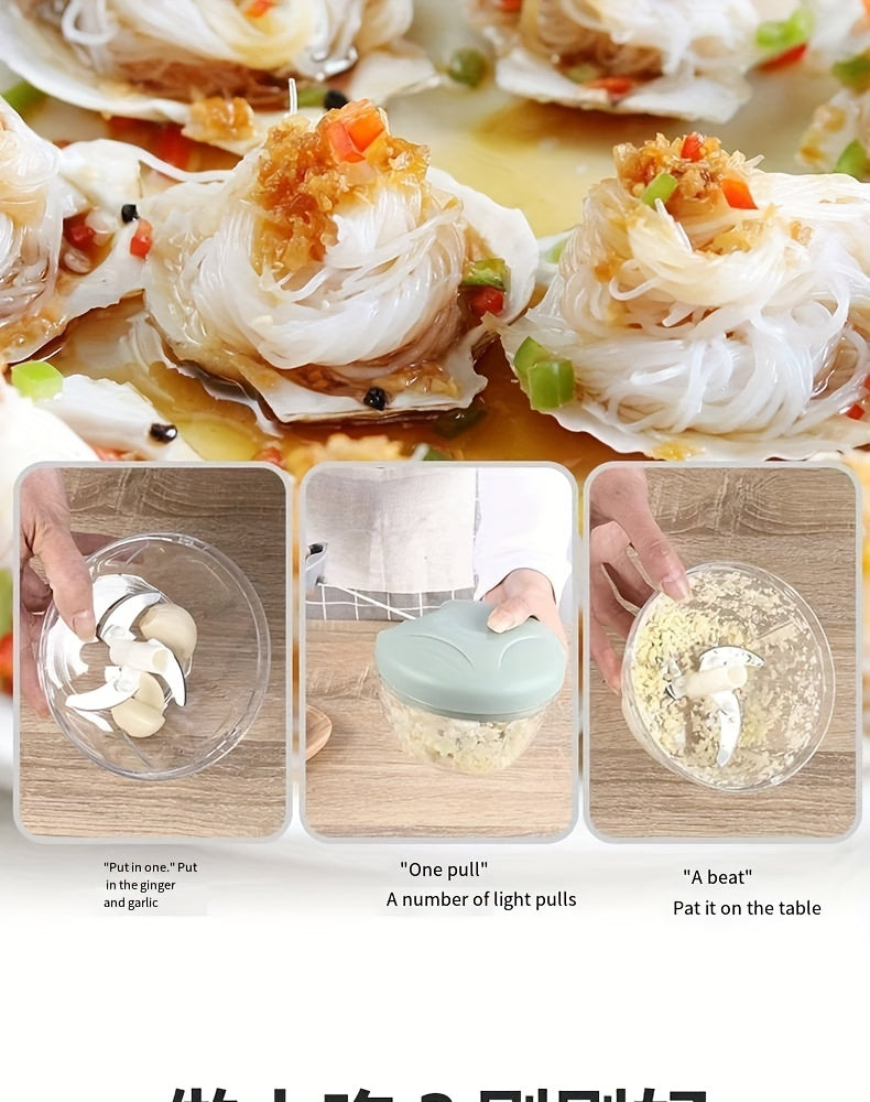 1, vegetable cutter, multifunctional garlic masher, garlic grinder, garlic masher, vegetable cutter, creative fruit masher, manual garlic masher, kitchen supplies, kitchen gadgets, 500/900ml