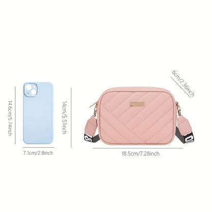 Elegant Square Crossbody Bag with Adjustable Strap & Golden-Tone