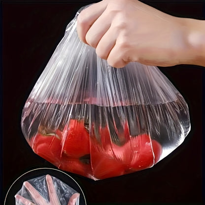 100pcs Reusable Elastic Food Storage Covers - Transparent, Stretchable Plastic Bowl & Plate Sealing Film, Odorless, Alternative to Aluminum Foil & Deli Meat Covers, Food Contact Saf