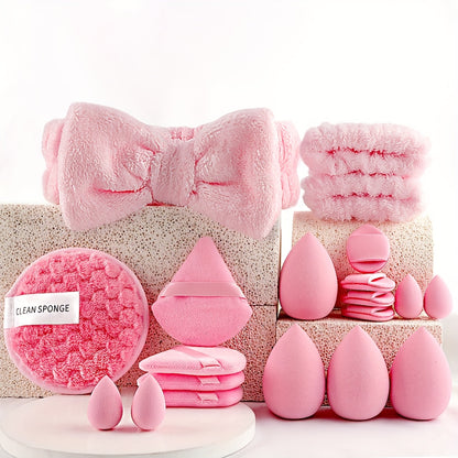 46pcs/45pcs/40pcs/20pcs/35pcs27pcs Makeup Brush Set Facial and Eye Shadow Brushes Super Soft Concealer, Blush, Contouring, Mixing, Eyeshadow, Makeup Sponge Set Powder Puff Suitable for All Skin Types, Face Washing Hair Tie Co