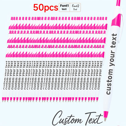 30pcs/50pcs/12pcs 50/30/12pcs Ballpoint Pens, Customizable with Inspirational Quotes, Names, And Logos. Colorful, Smooth Writing Ballpoint Pens with Black Ink for Christmas And Back-To-School Gifts.