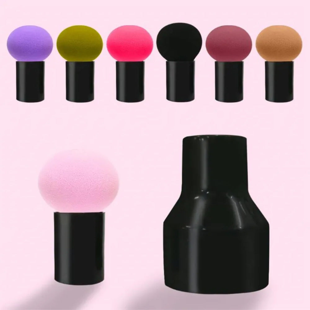 2pcs Handle Mushroom Makeup Sponge Portable Makeup Powder Puff Suitable for Wet and Dry Use Face Mushroom Head Makeup Sponge Foundation Makeup Sponge Powder Puff Beauty Tool Smooth Sponge