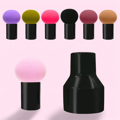 2pcs Handle Mushroom Makeup Sponge Portable Makeup Powder Puff Suitable for Wet and Dry Use Face Mushroom Head Makeup Sponge Foundation Makeup Sponge Powder Puff Beauty Tool Smooth Sponge