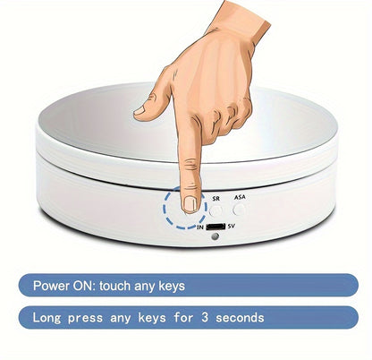 Electric Rotating Display Stand Turntable with Mirror Top, USB Powered, 5V Operating Voltage, 3 Speeds, Jewelry Display Holder, 6.6lbs Capacity