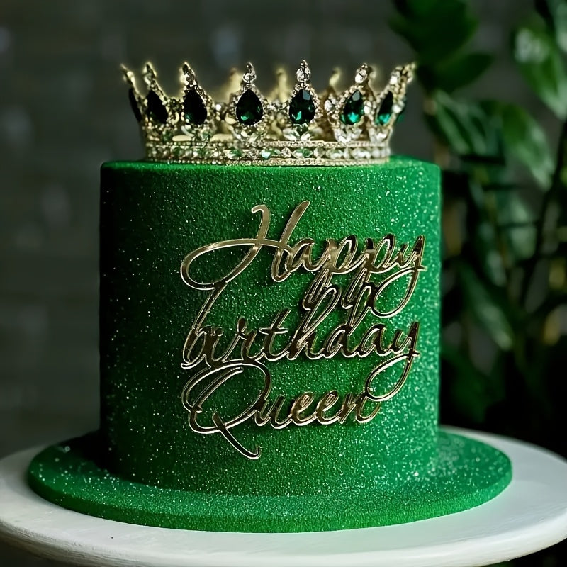 Elegant Sparkling Princess Birthday Crown Cake Topper - Golden & Diamond-Embellished Metal Design, Perfect for Youngsters' Parties, Weddings, And Celebrations, Princess Party Decorations, Princess Party Decorations Supplies f