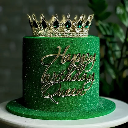 Elegant Sparkling Princess Birthday Crown Cake Topper - Golden & Diamond-Embellished Metal Design, Perfect for Youngsters' Parties, Weddings, And Celebrations, Princess Party Decorations, Princess Party Decorations Supplies f