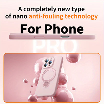 Luxury Multicolor Liquid Matte Stand Phone Case for iPhone 16 15 14 13 Pro Max Magnetic Wireless Charging 360°Rotating Desktop Bracket 16ProMax Cases Shockproof Back Cover