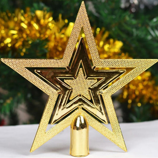 Vintage Glitter Star Christmas Tree Topper - Golden Sparkling Ornament for Holiday Decor, No Electricity Needed, Perfect for Indoor & Outdoor Use, Christmas Decorations, Christma Tree Topper, Christma Tree Star, Star Tree Top