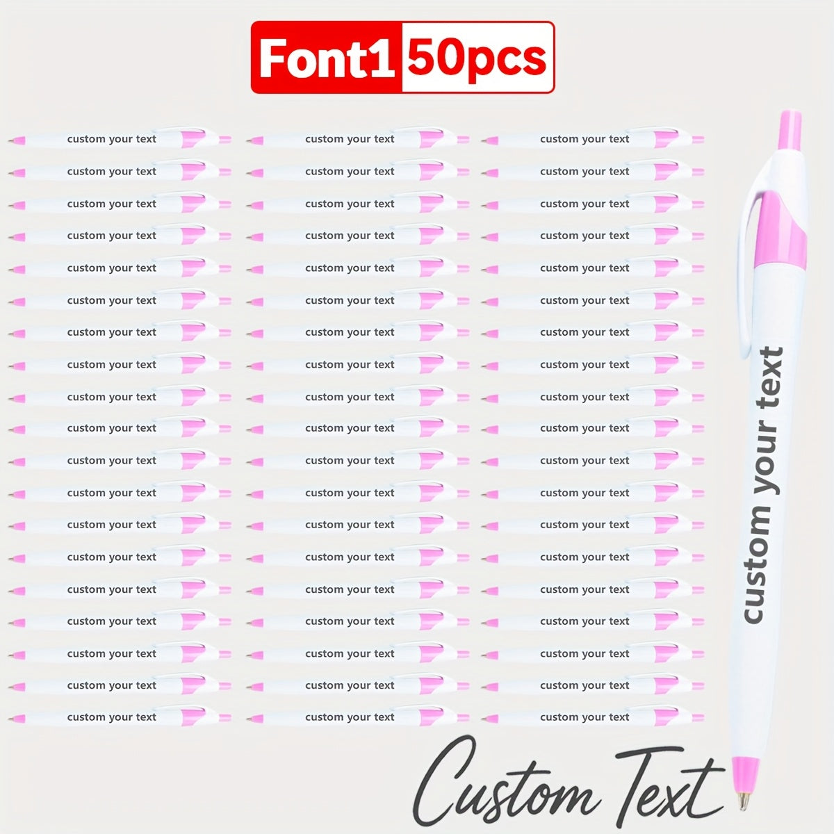 30pcs/50pcs/12pcs 50/30/12pcs Ballpoint Pens, Customizable with Inspirational Quotes, Names, And Logos. Colorful, Smooth Writing Ballpoint Pens with Black Ink for Christmas And Back-To-School Gifts.