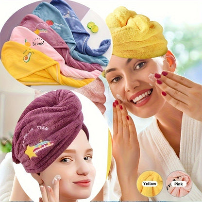 1pc Magic Microfiber Hair Drying Towel - Quick Dry Shower Cap Turban for Women & Girls, Soft Polyester Fiber Bath Hat, Super Absorbent Lady Head Wrap with Button Closure, Shower Cap for Hair Drying