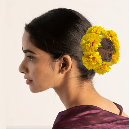 Spring-Summer New Solid Color Faux Fabric Flower Hair Tie Suitable for Beach Hawaii Vacation Everyday Hairstyle Headband Party Holiday Gift