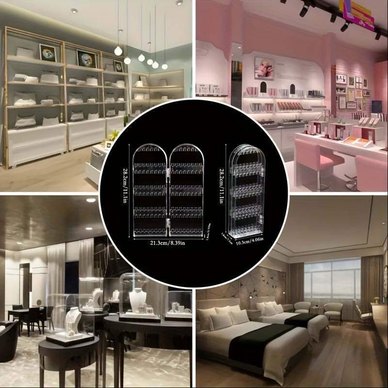 Cosmetic Storage Box - Transparent Jewelry Box and Earring Holder Jewelry Storage Box Personal Jewelry Rack