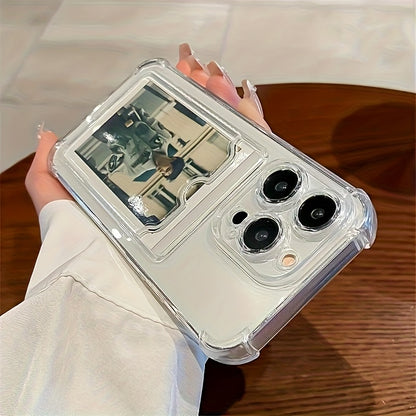 Premium Clear Back Case Featuring a Card Slot for Protection, Compatible with Iphone Models 16, 15, 14, 13, 12, 11 Pro Max, 13, 12 Mini, X, Xs Max, Xr, 8, And 7 Plus, Designed to Be Shock-Resistant.