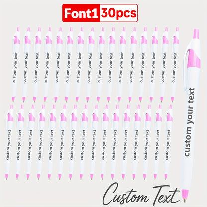 30pcs/50pcs/12pcs 50/30/12pcs Ballpoint Pens, Customizable with Inspirational Quotes, Names, And Logos. Colorful, Smooth Writing Ballpoint Pens with Black Ink for Christmas And Back-To-School Gifts.