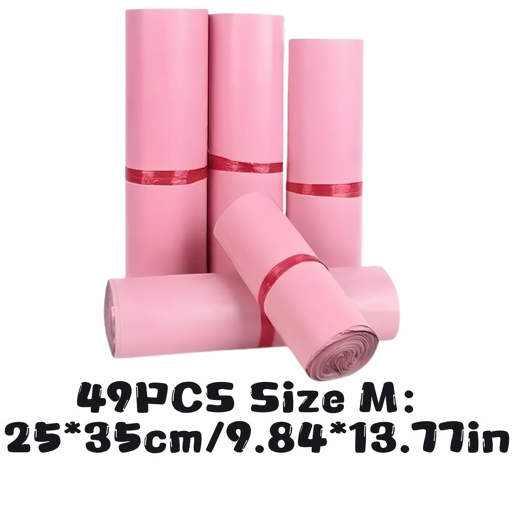 49/99 Self-Sealing Pink Mailing Bags, Multi-Purpose Thickened Postal Pouches for All Seasons, 4 Sizes Available (S，M，L，XL), Suitable for Express Shipping, Gift Wrapping & Office Use