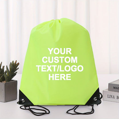 10/20pcs Customizable Polyester Drawstring Backpacks - Personalized Text/Logo, Lightweight Durable Multi-Use Bags for Weddings, Birthdays, Graduation Gifts, Events - Sky Blue, Red, Navy, Black, Event Gift Bags, Bold Visual Ap