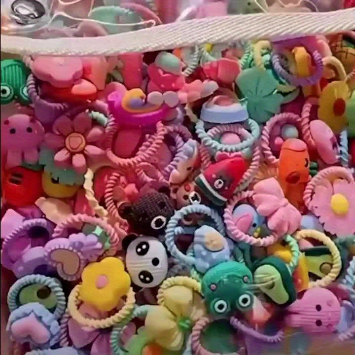 40pcs Cute Hair Ties Set - Colorful Elastic Hair Bands for Women and, Ideal for Ponytails and Braids, Festive Holiday Gift|Playful Design|Durable Hair Accessories