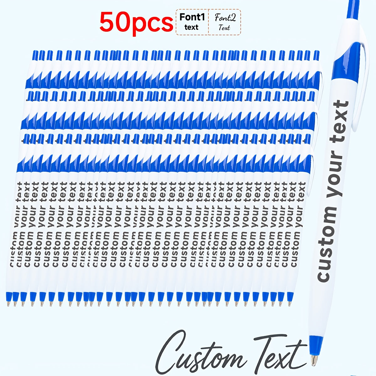 30pcs/50pcs/12pcs 50/30/12pcs Ballpoint Pens, Customizable with Inspirational Quotes, Names, And Logos. Colorful, Smooth Writing Ballpoint Pens with Black Ink for Christmas And Back-To-School Gifts.