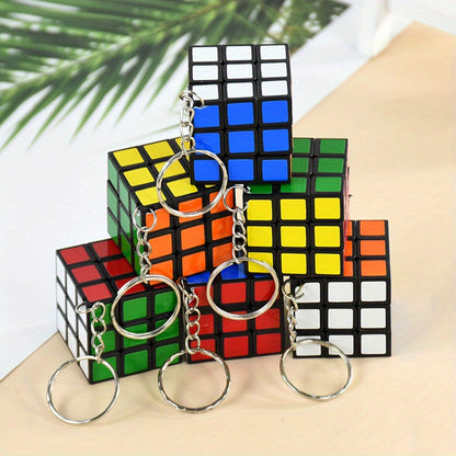 5pcs/Set Creative Mini Puzzle Cube Keychain 3X3Cm New Backpack And Key Pendant Promotional Gift Bag Accessories Wedding Birthday Party Guest Favorites Fashion Jewelry Decoration Gift, Halloween, Christmas
