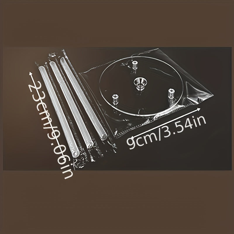 Multi-Tier Cake Layering Kit - 4 Reusable Transparent Dowels and Dividers for Elegant Wedding Baking