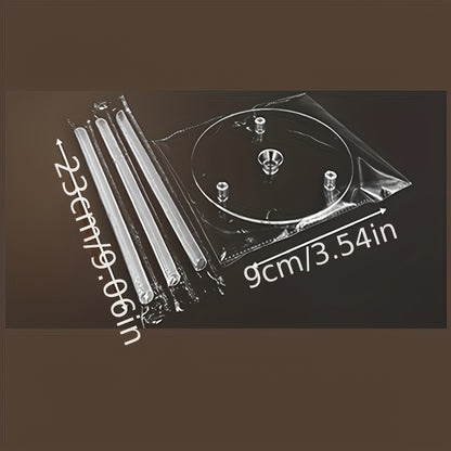 Multi-Tier Cake Layering Kit - 4 Reusable Transparent Dowels and Dividers for Elegant Wedding Baking