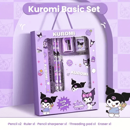 Sanrio for kuromi & for My Melody Stationery Gift Set - Complete Office Supplies Kit with Notebook, Pens, Pencils, and More in a Cute Character-Themed Box, Perfect for Birthdays and Holidays, Birthday Gift|Playful Design|Dura