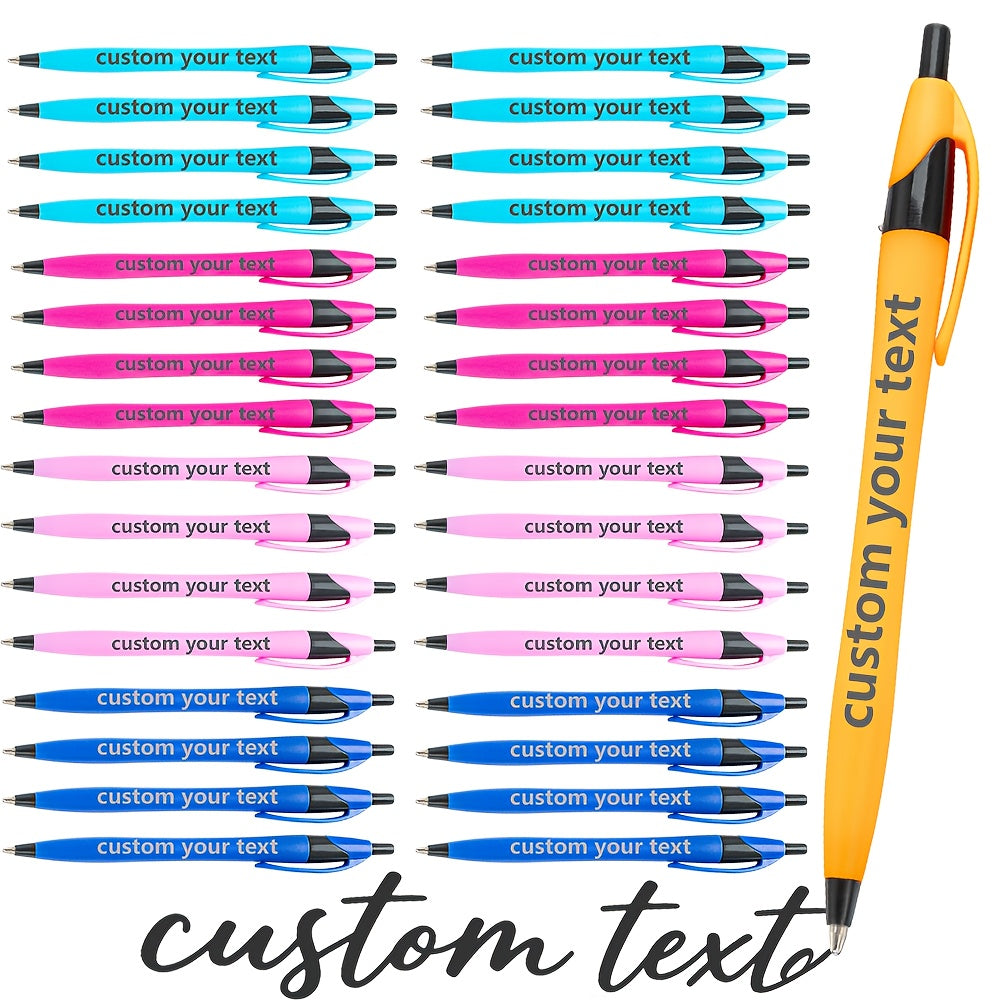 30pcs/50pcs/12pcs 50/30/12pcs Ballpoint Pens, Customizable with Inspirational Quotes, Names, And Logos. Colorful, Smooth Writing Ballpoint Pens with Black Ink for Christmas And Back-To-School Gifts.