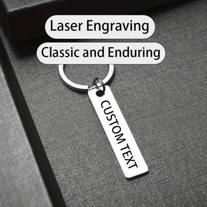 Custom Engraved Keychain - Personalized with Text/Phone/Message, Laser-Engraved Durable Metal Key Ring, Funky Style for Men's Fashion Accessories & Anti-Loss Gifts, Personalized Gifts | Classic And Enduring Design | Lasting E