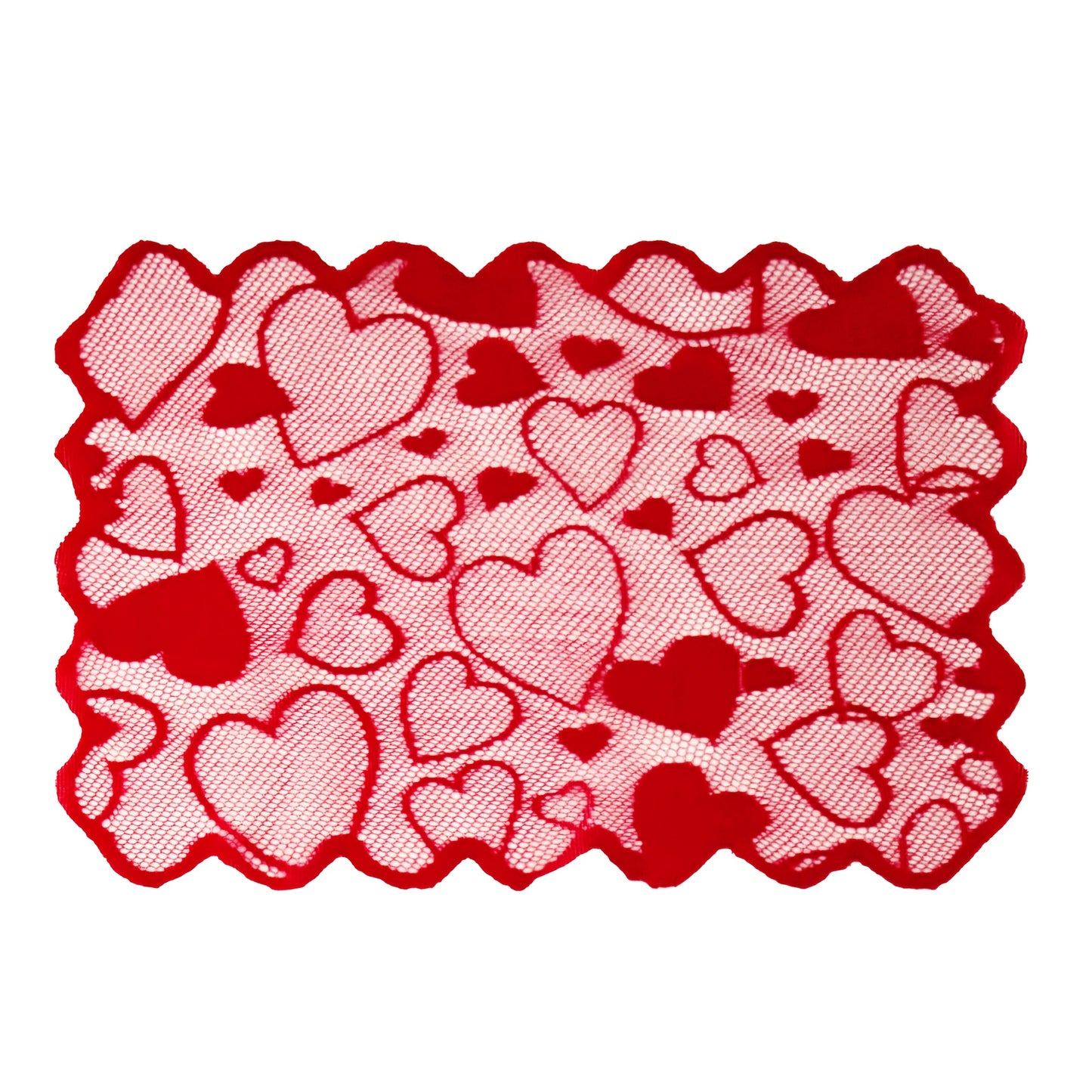 1/5pcs Valentine's Day heart-shaped red lace table flag placemat set for home decoration, anniversary parties, romantic home decoration tablecloths for weddings and Valentine's Day decorations