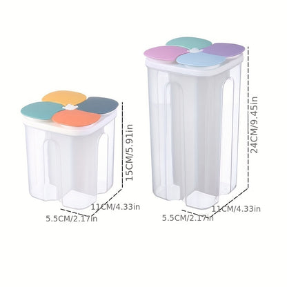 1pc Moisture-Proof Cereal Jar with Divided Compartments - Perfect for Home Kitchen Storage