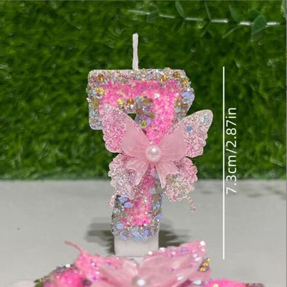 New Cute Pink Butterfly Digital Candles, Birthday Cake Candles, Festival Party Scene Decorations, Candles, Pastel Birthday Candles, Cake Candles Colourful, Birthday Candles for Cake, Candles for Birthday Cake, Flashing Cake C