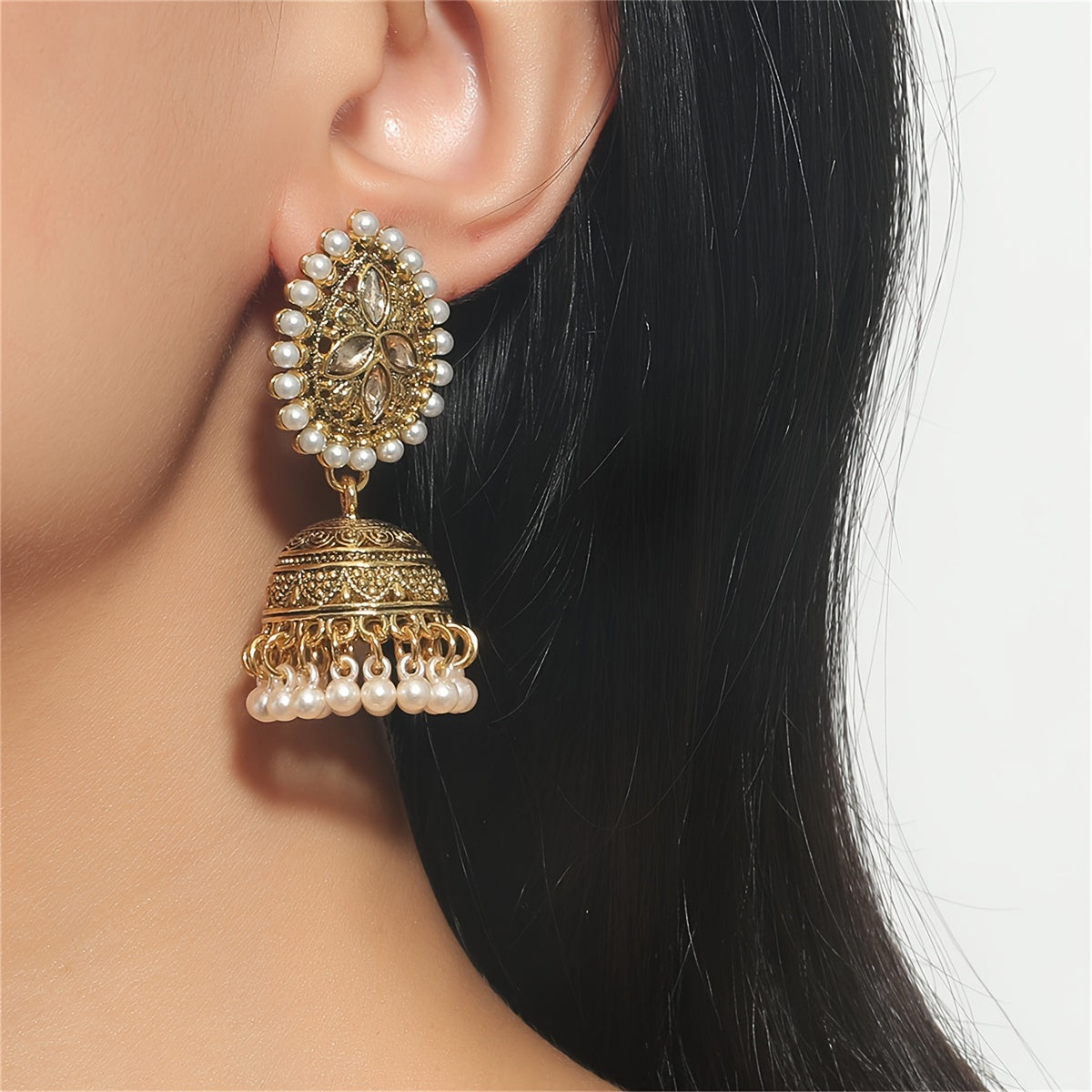 Eastern Bollywood-Inspired Waterdrop-Shaped Earrings for Women