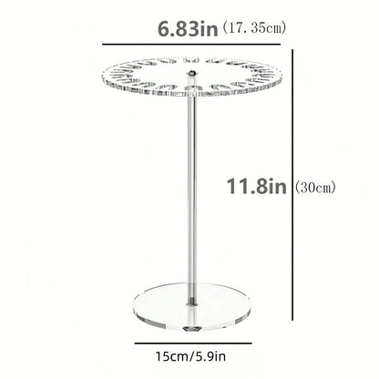 Elegant Acrylic Jewelry Display Stand for Necklaces, Bracelets & Pendants - Multi-Tier Rotating Organizer with Hooks, Oval Desktop Storage Rack for Home or Boutique, Jewelry Towers