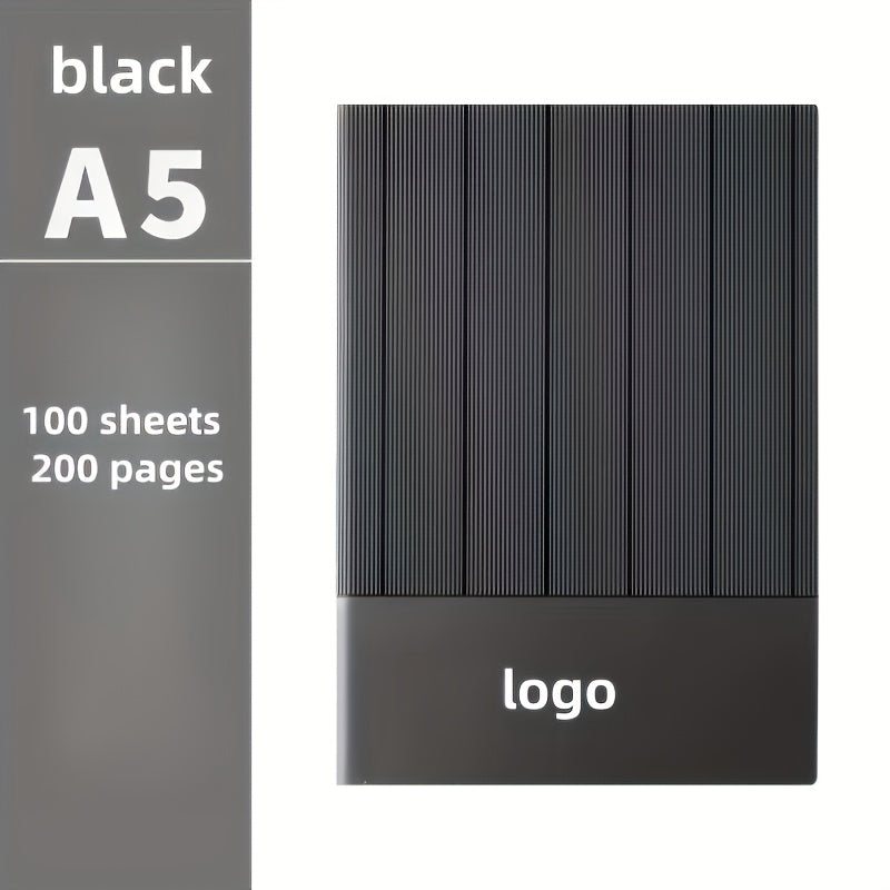 1 Set A5 Notebook & Binder-like Logbook Set - Luxury Gift Box with Golden/Black Labeling - Personalized Logo/Text/Brand - Heavy-Duty Paper Binder with Closure - Business Journal, Planner, Diary - Ideal for Corporate Gifts, Ch