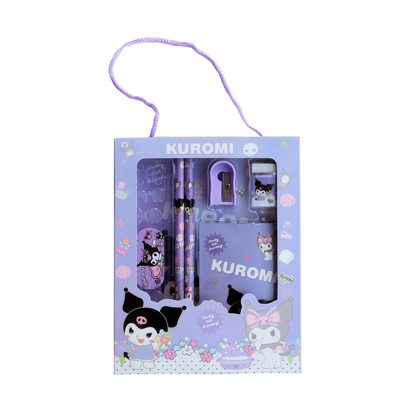 Sanrio for kuromi & for My Melody Stationery Gift Set - Complete Office Supplies Kit with Notebook, Pens, Pencils, and More in a Cute Character-Themed Box, Perfect for Birthdays and Holidays, Birthday Gift|Playful Design|Dura