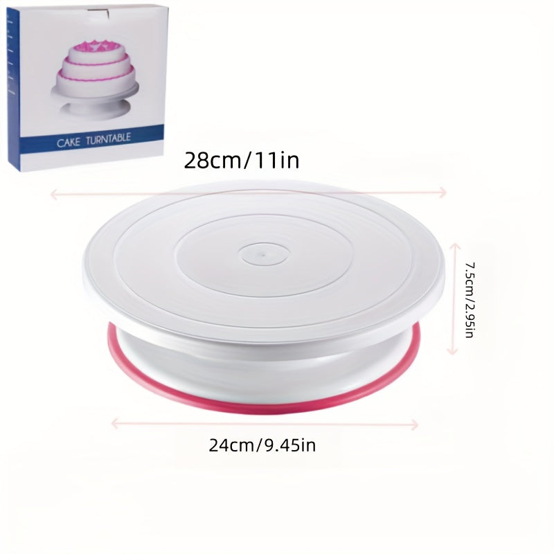 Cake Turntable, Cake Decoration Supplies, with Rotatable Cake Stand Turntable, Smooth Rotatable Cake Turntable Stand, Cake Decoration Kit Display Stand Baking Tool Accessories, Cake Decorating Kit, Cake Decorating Bag, Cake B