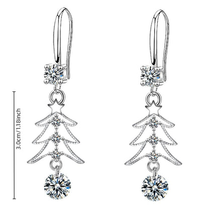 Christmas Tree Water Droplet Pendant Earrings
