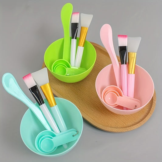 Face Mask Mixing Bowl Set, 6 In 1 DIY Facemask Mixing Tool Kit, Facial Mask Bowl Stick Spatula Silicone Face Mask Brush Soft Face Brushes Spoons