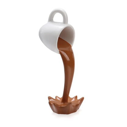 Creative Coffee Cup Design Gift For Coffee Lover Kitchen Decor Sculpture Floating Coffee Cup Pouring Liquid Coffee Mug