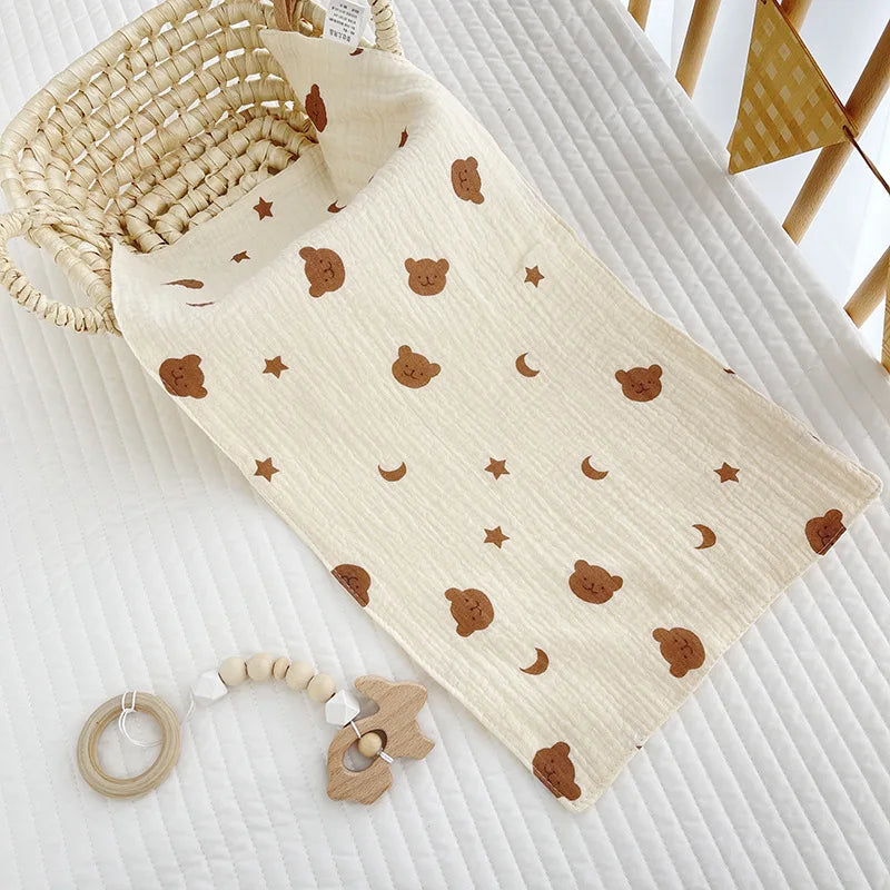 Cotton Muslin Baby Face Towel Long Burp Cloth for Newborn Kindergarten Hand Towels Infant Drooling Bibs Washcloth Baby Items