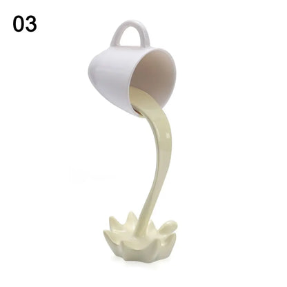 Creative Coffee Cup Design Gift For Coffee Lover Kitchen Decor Sculpture Floating Coffee Cup Pouring Liquid Coffee Mug