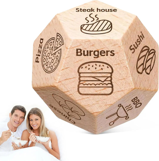 Dice for Her Him Couples Gift Ideas Food Decision Dice Games Christmas Birthday Valentines Day Gifts for Wife Husband