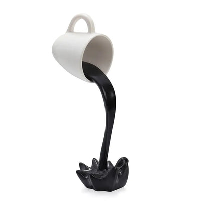 Creative Coffee Cup Design Gift For Coffee Lover Kitchen Decor Sculpture Floating Coffee Cup Pouring Liquid Coffee Mug
