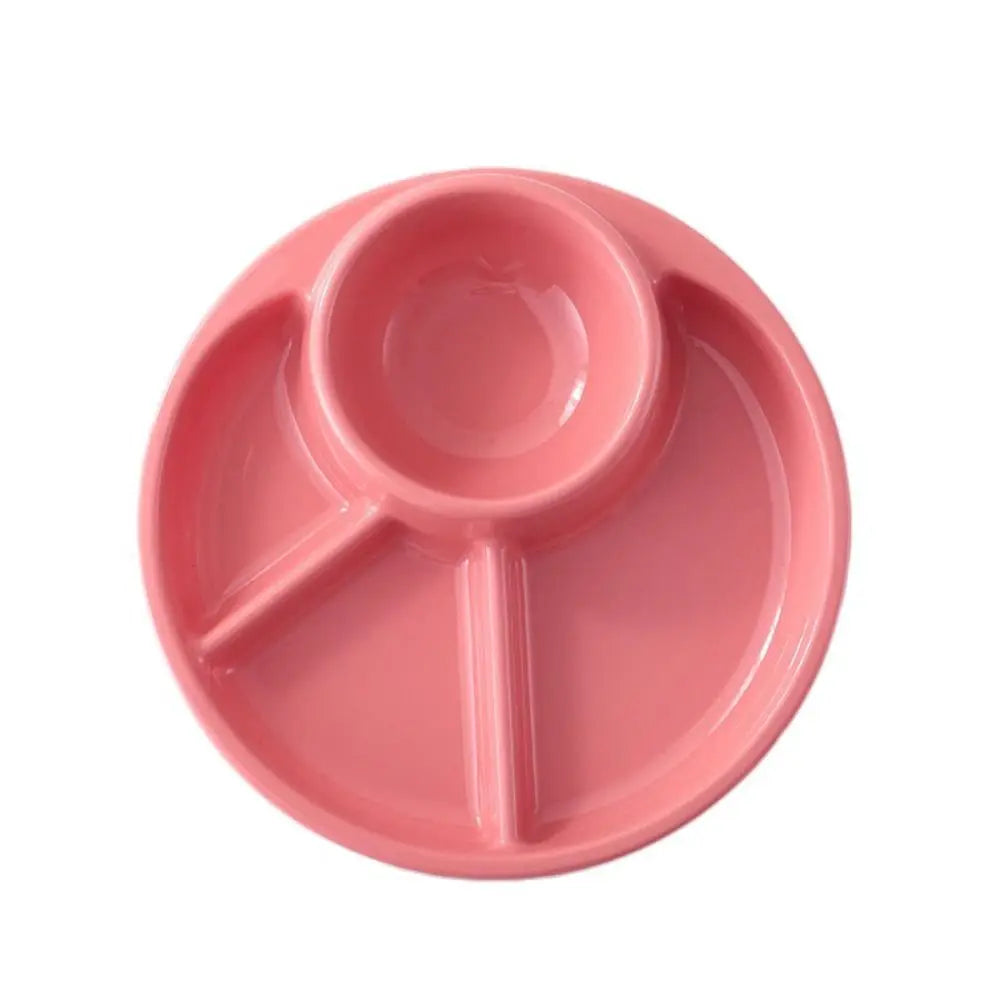Round Dinner Divided Plates Plastic 4 Grids Compartment Serving Tray Japanese-style Fall-resistant Breakfast Plate Fat Loss